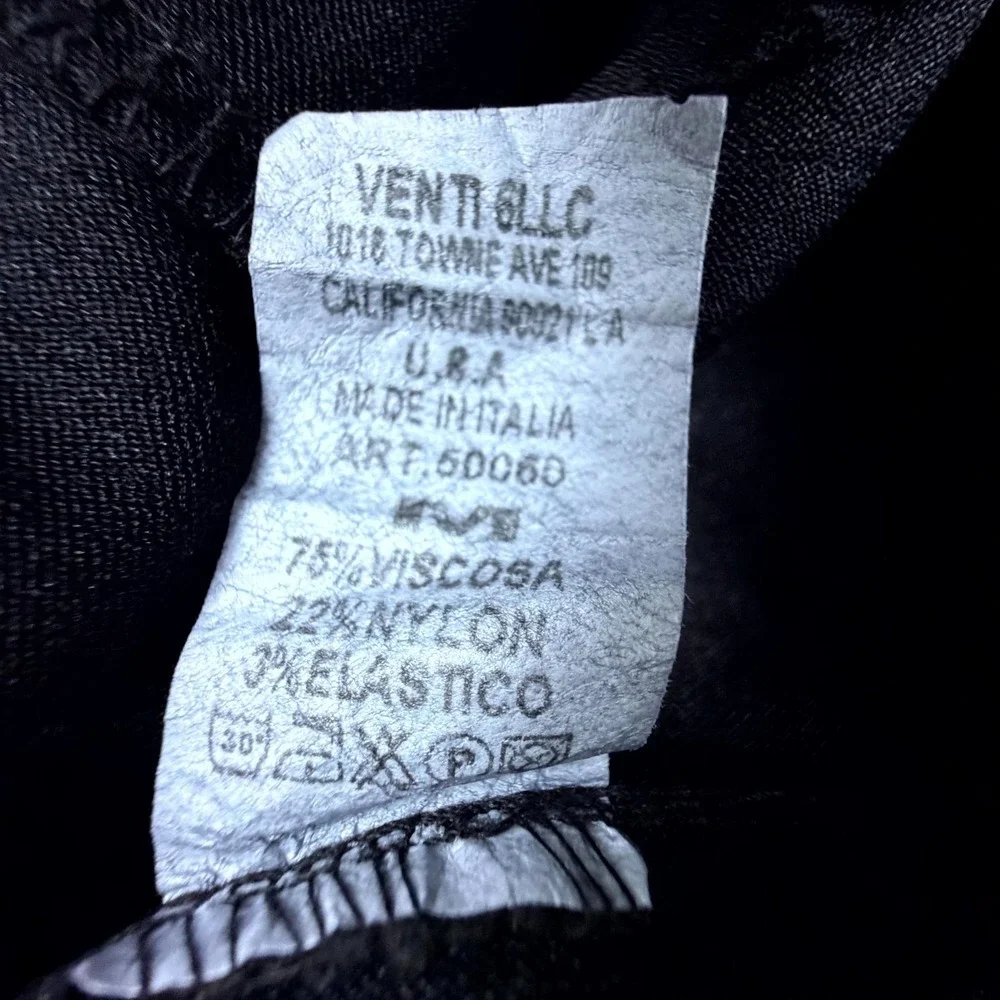 Venti 6 Ankle Pants Womens Medium Black Viscose Stretch Tapered Leg Drawstring